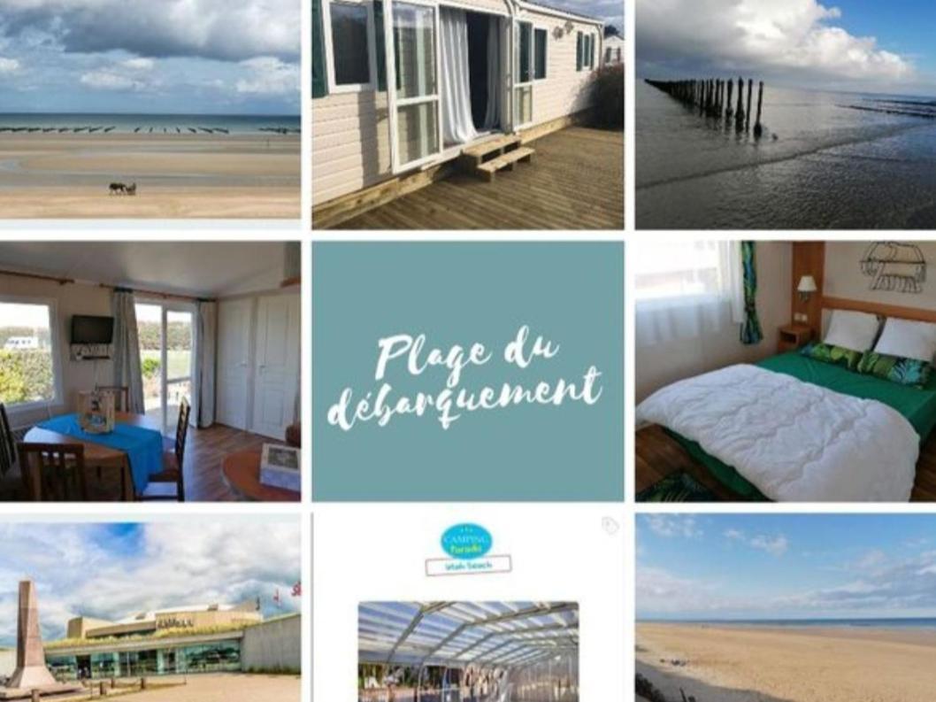 Mobile-Home 100M Plage Utah Mme Surget Sainte-Marie-du-Mont (Manche) Exterior foto